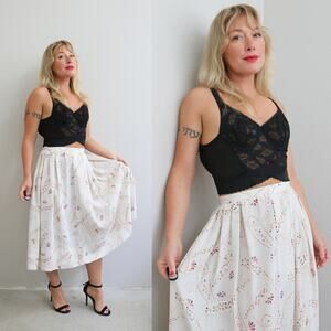 1970's Vintage A-line & Pleat Skirt ~ Women's SM MD Small Medium ~ 29" Waist